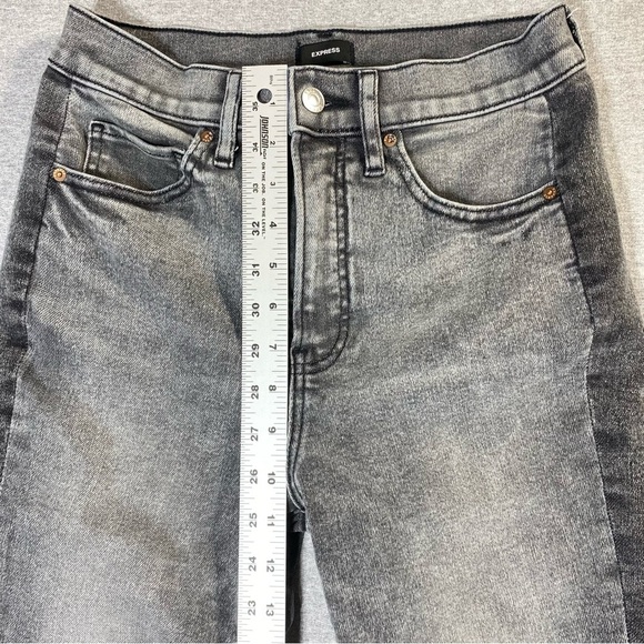 Express Skinny Jeans Womens 4R Gray Two Toned High Rise Stretch Casual Denim - Picture 13 of 14